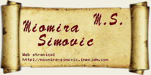 Miomira Simović vizit kartica